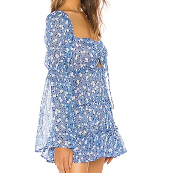 MAJORELLE Ailish Mini Dress in Blue Ditsy - Picture 2 of 6